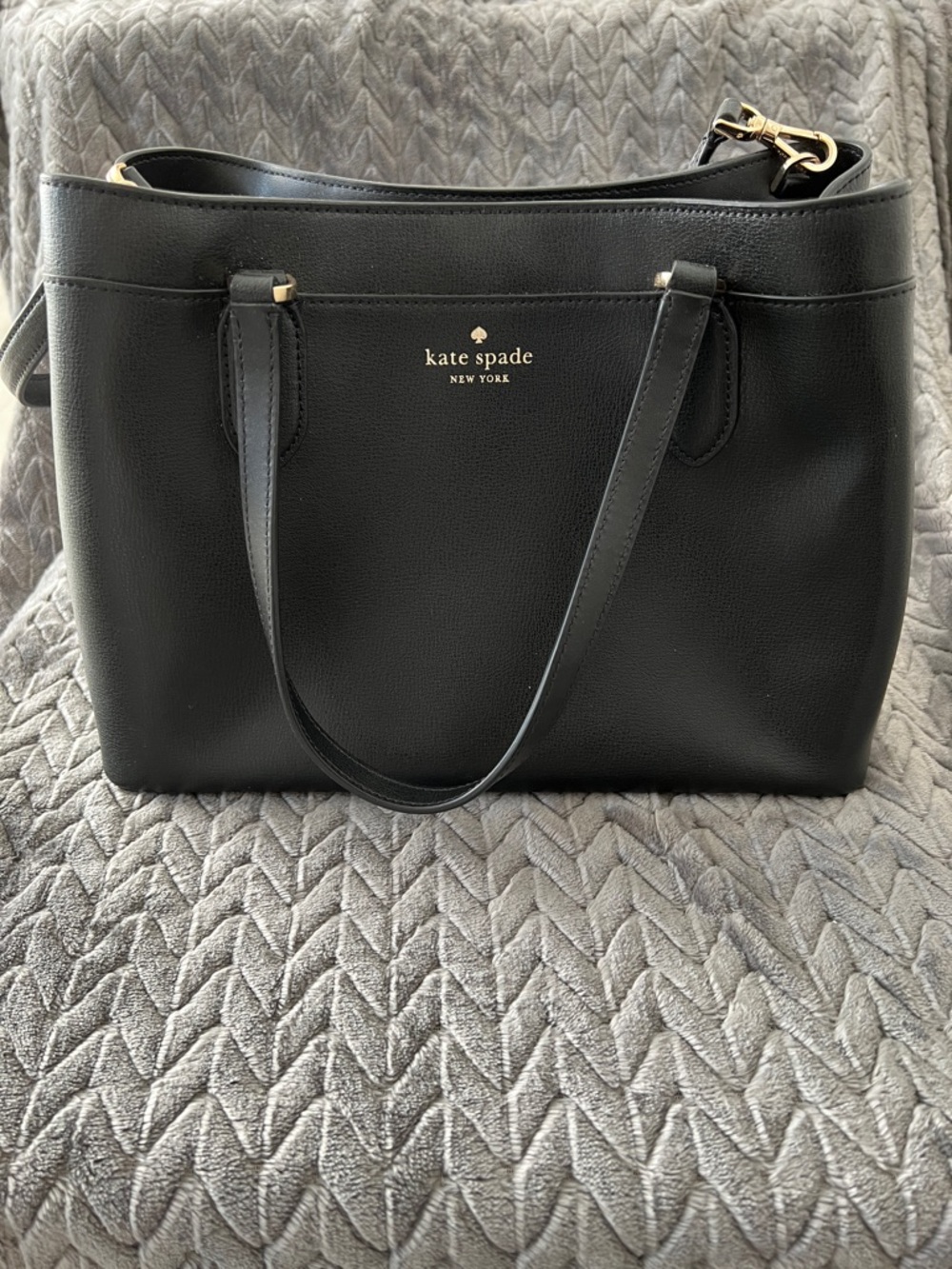 Kate Spade Sienna Satchel Black Full Grain Leather